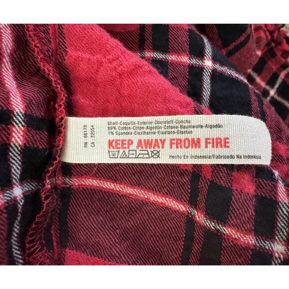 Intimately Free People Not Your Boyfriend's Oversized Red Plaid Tunic Top Size M - Picture 10 of 13